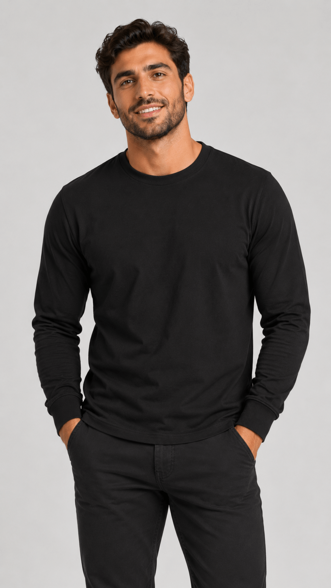BAIU™ Essential Crew Neck Long Sleeve Shirt • Regular Fit