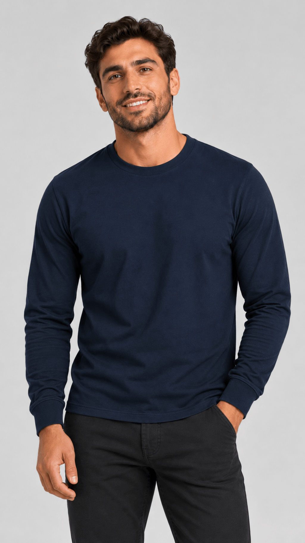 BAIU™ Essential Crew Neck Long Sleeve Shirt • Regular Fit